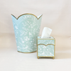 Mint & White Chinoiserie Tissue Holder