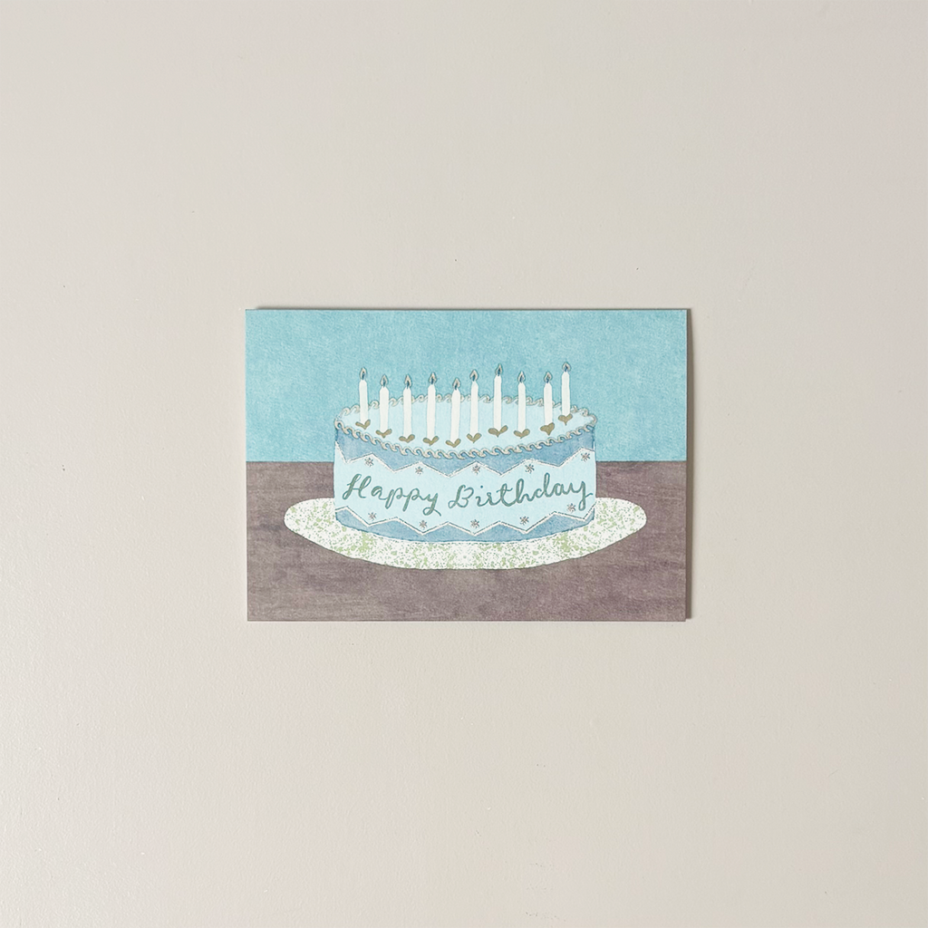 Blue Birthday Cake Note Card