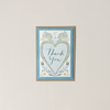 Blue Heart Thank You  Note Card