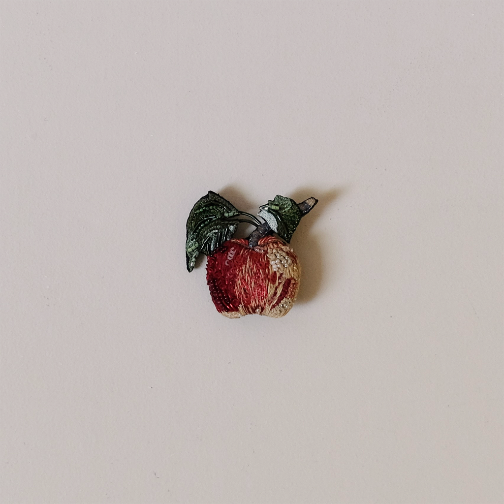 Apple Embroidered Pin