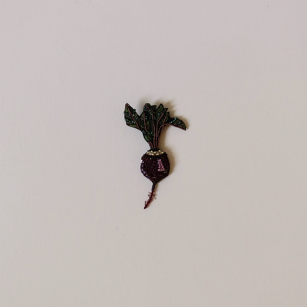 Beet Embroidered Pin