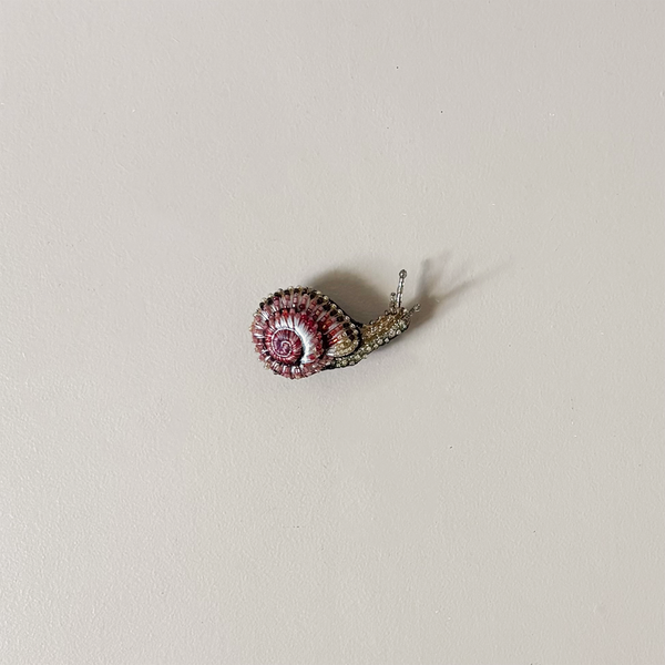 Blinking Snail Embroidered Pin