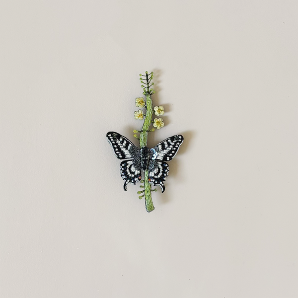 Common Swallowtail Butterfly Embroidered Pin