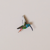 Emerald Chin Hummingbird Embroidered Pin