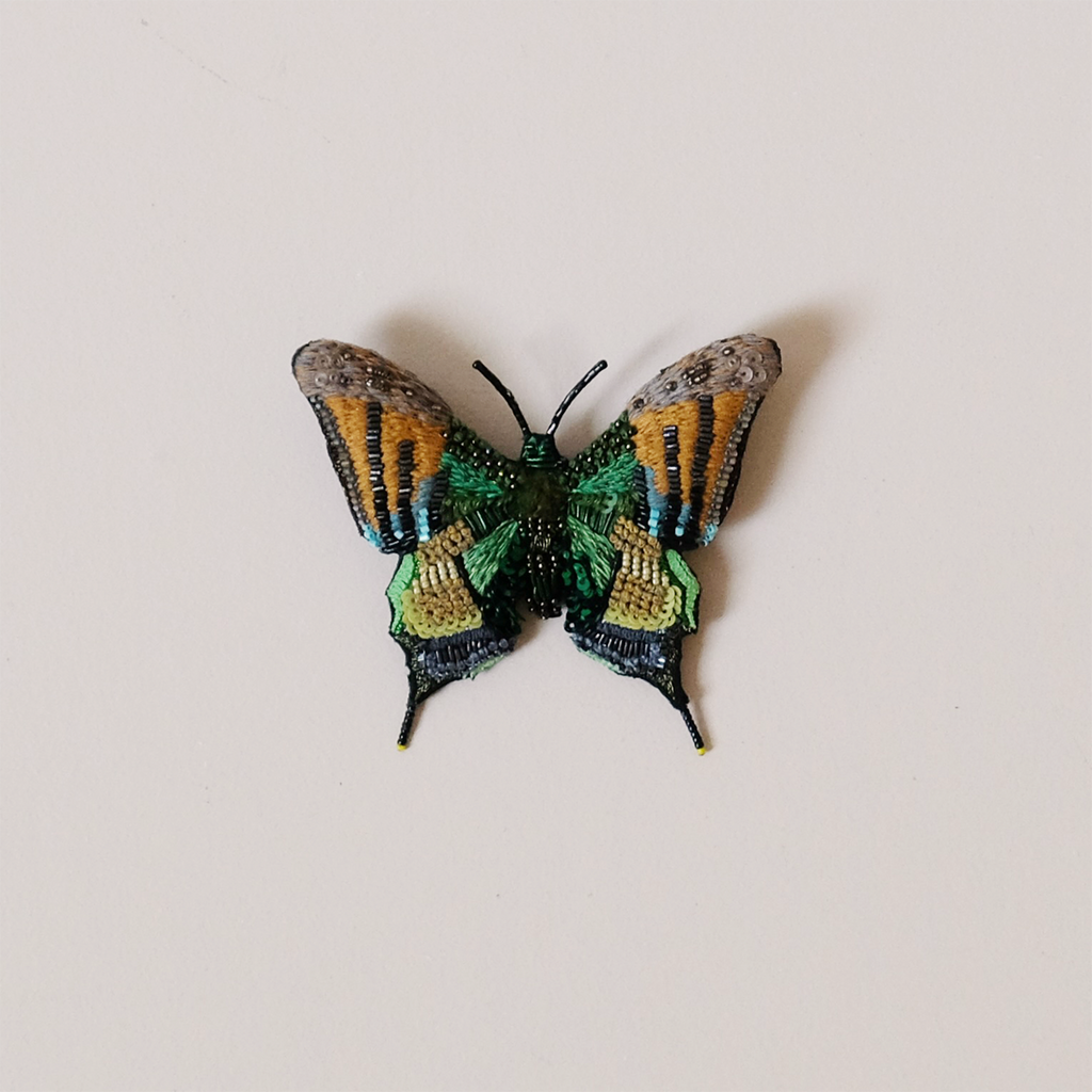 Emperor of India Butterfly Embroidered Pin