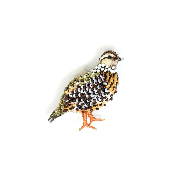 Fool Quail Embroidered Pin