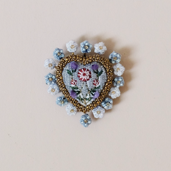 Heritage Heart Embroidered Pin