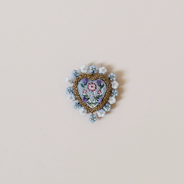 Heritage Heart Embroidered Pin
