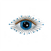 Lapis Eye Embroidered Pin