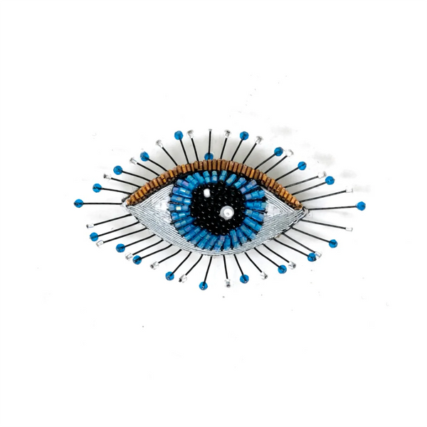 Lapis Eye Embroidered Pin