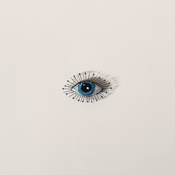 Lapis Eye Embroidered Pin