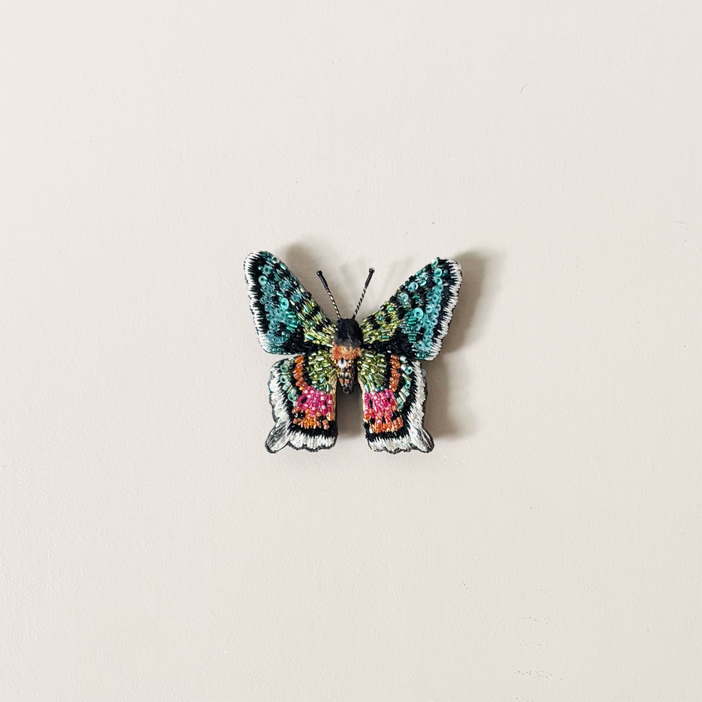 Madagascar Sunset Moth Embroidered Pin