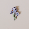 Purple Bearded Iris Embroidered Pin