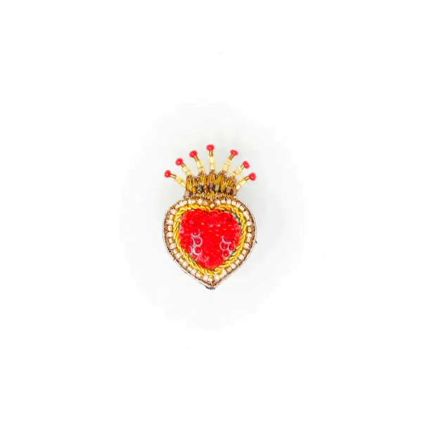 Queen of Hearts Embroidered Pin