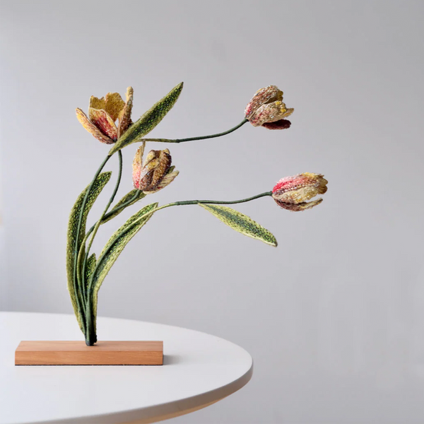 Rembrandt Tulip Embroidered Art Object