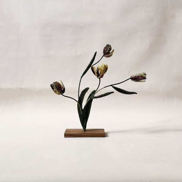 Rembrandt Tulip Embroidered Art Object