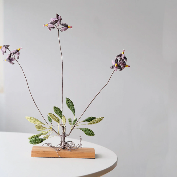 Shooting Star Flower Embroidered Art Object