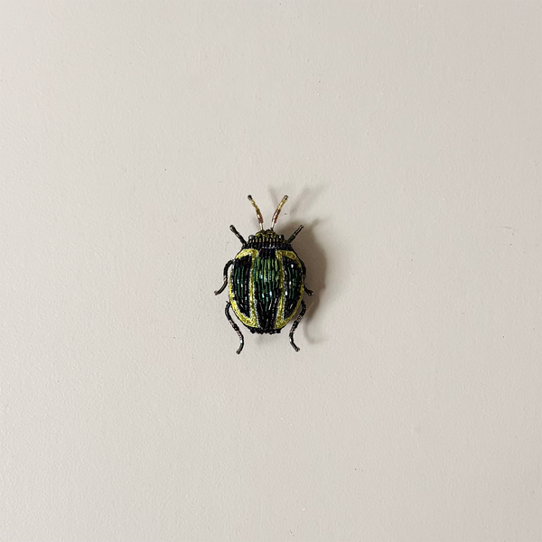 Tortoise Beetle Embroidered Pin