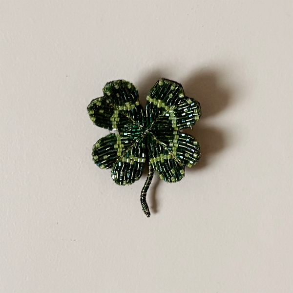 Vintage Clover Embroidered Pin
