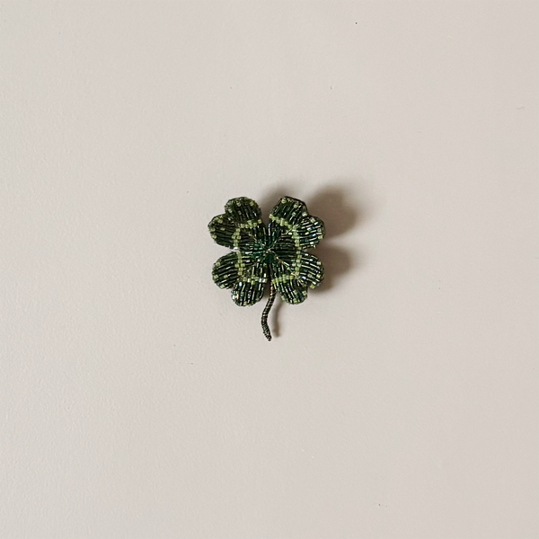 Vintage Clover Embroidered Pin