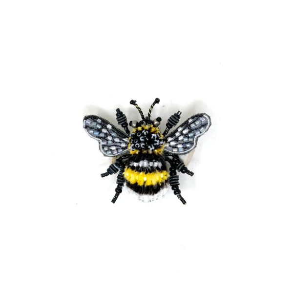 Yellow-Banded Bee Embroidered Pin