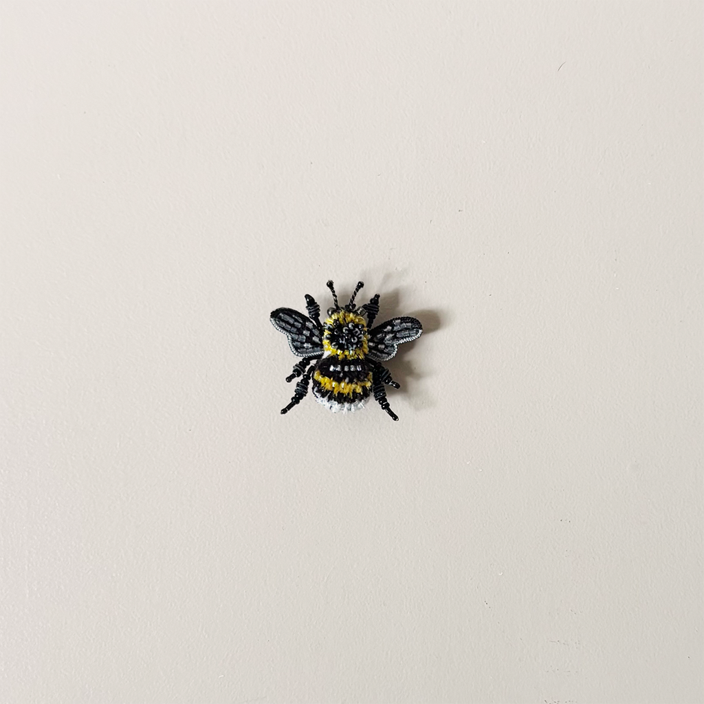 Yellow-Banded Bee Embroidered Pin