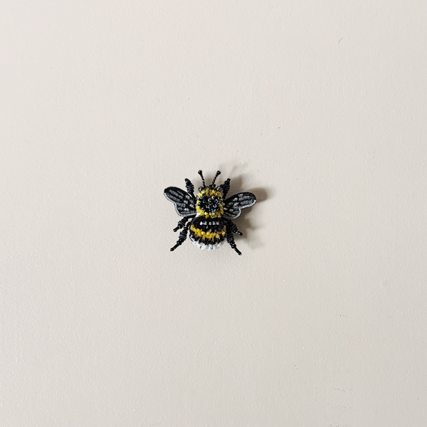 Yellow-Banded Bee Embroidered Pin