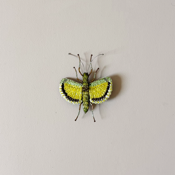 Yellow Umbrella Insect Embroidered Pin