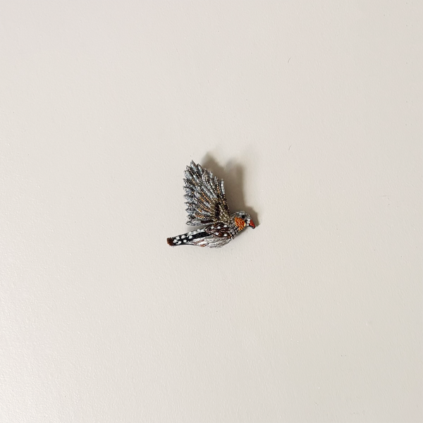 Zebra Finch Embroidered Pin