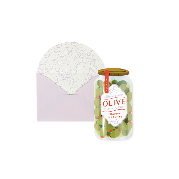 Olive Birthday Jar Note Card