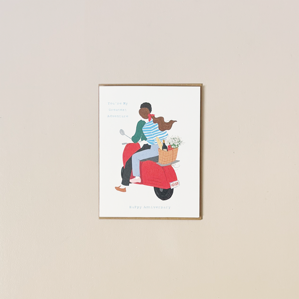 Moped Adventure Anniversary Note Card