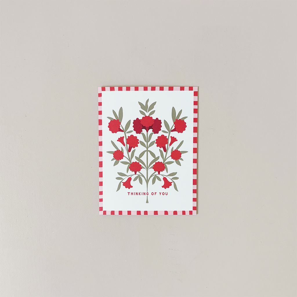 Red Thinking Of You Note Card