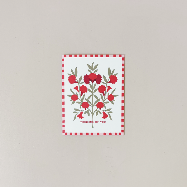 Red Thinking Of You Note Card