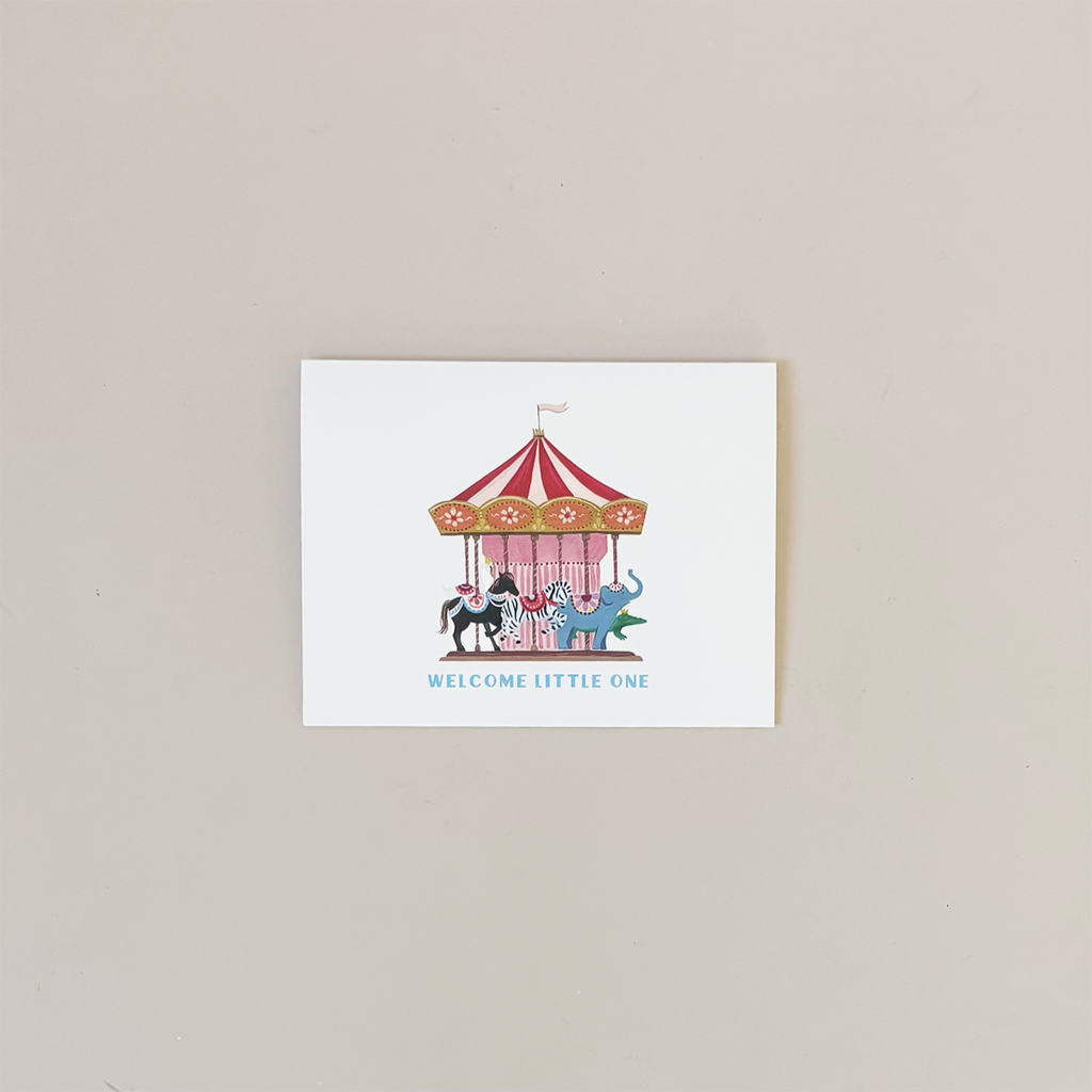 Welcome Little One Carousel Note Card