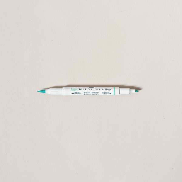Mildliner Double Ended Brush Pen Blue Green