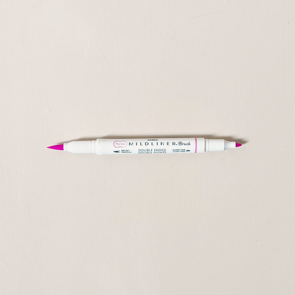 Mildliner Double Ended Brush Pen Fuchsia