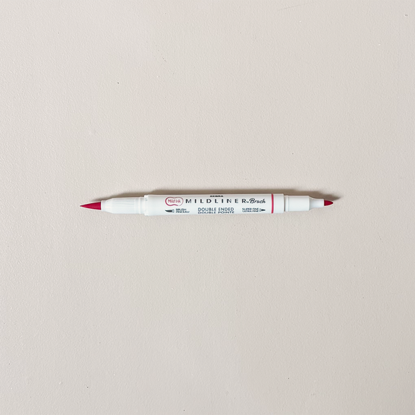 Mildliner Double Ended Brush Pen Red