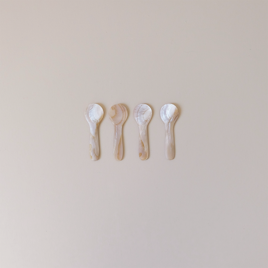 Pink Shell Spoon Set/4 Small