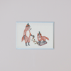 Christmas Fox on Sled Embroidered Note Card