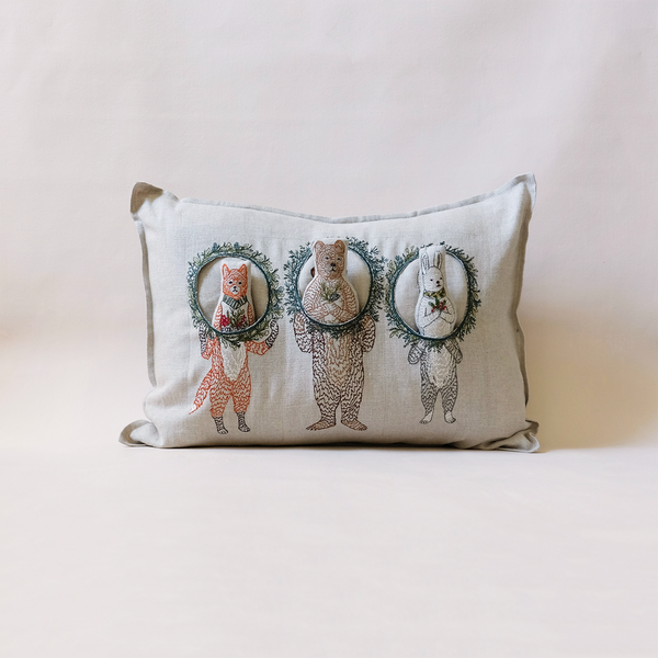 Christmas Wreath Trio Pocket Pillow