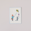 Flying Kites Embroidered Note Card