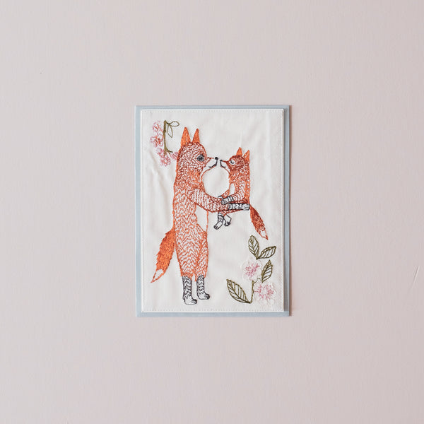 Fox Mama Embroidered Note Card