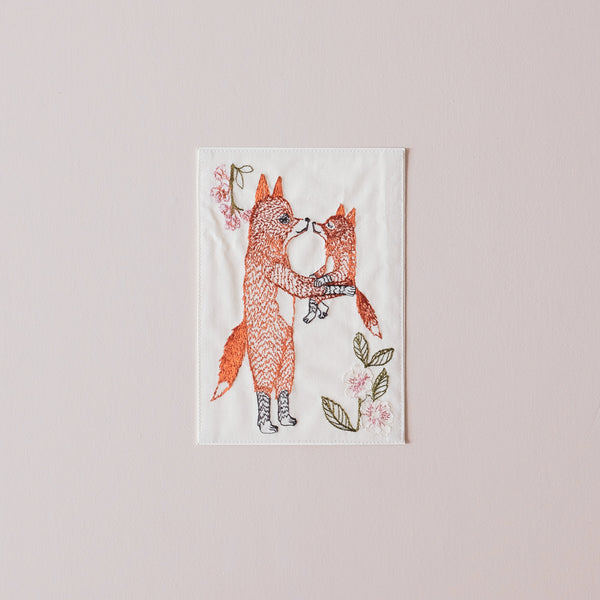 Fox Mama Embroidered Note Card