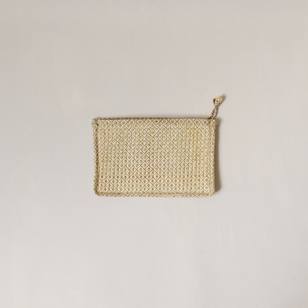 Quilted Pouch Yellow Dot