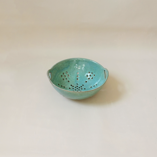 Aqua Stoneware Berry Bowl