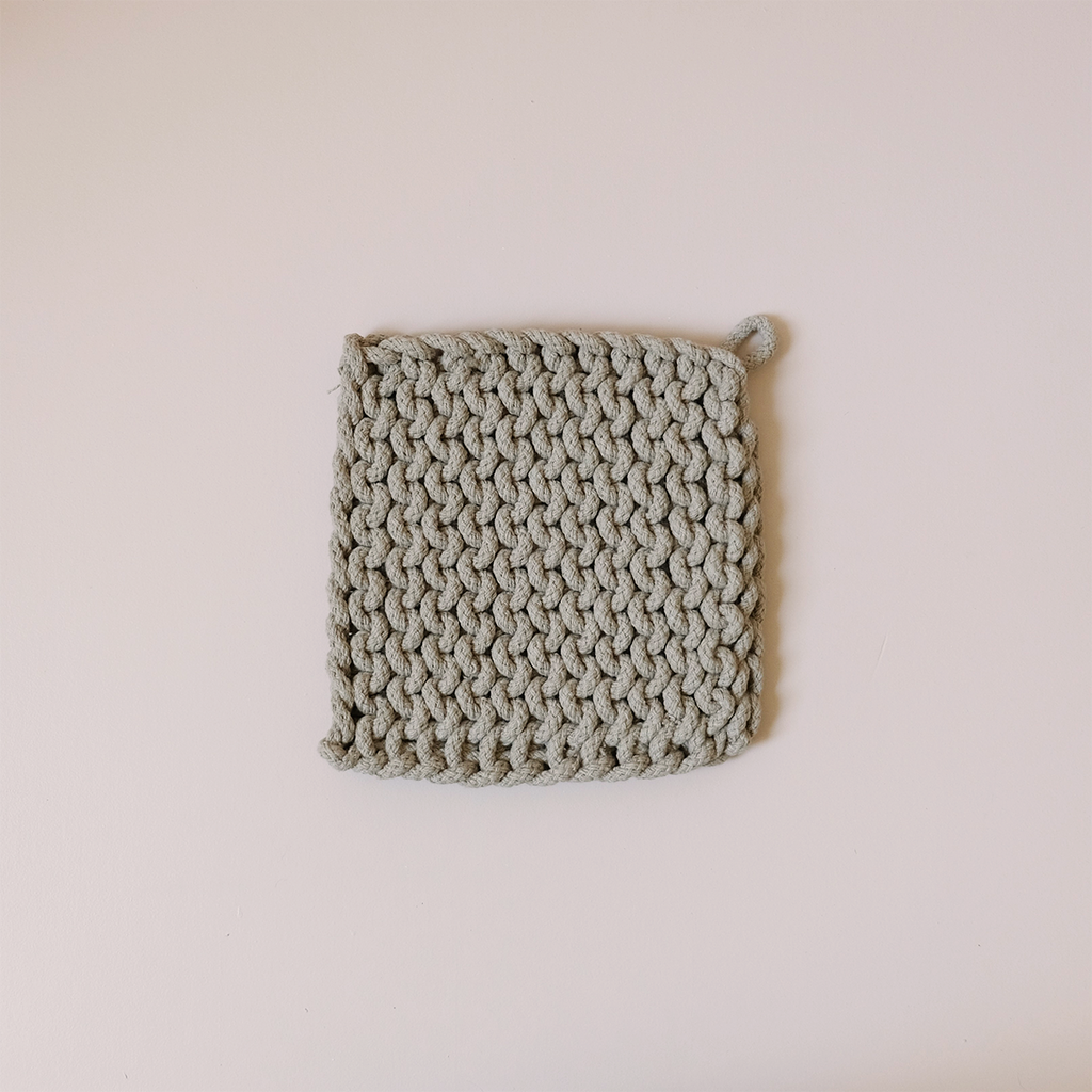 Knit Cotton Pot Holder Grey