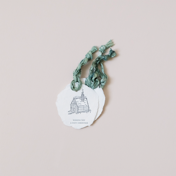 Cozy Cabin Christmas Gift Tag Set