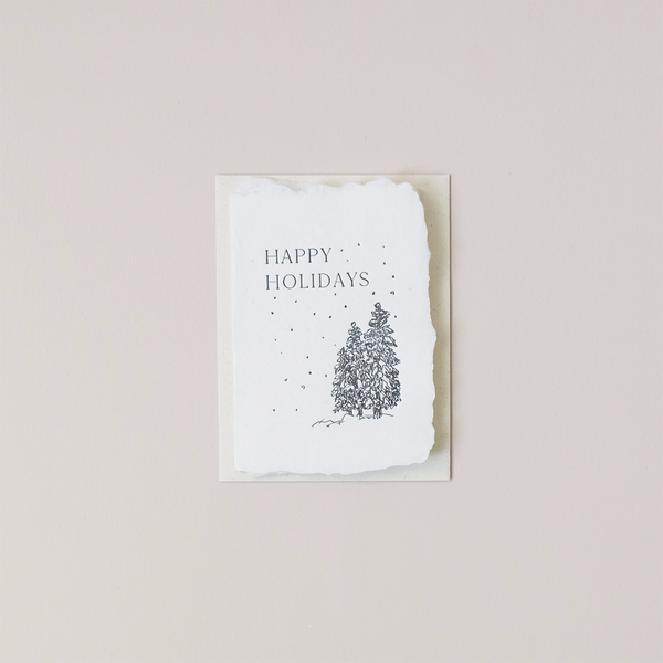 Snowy Trees Happy Holidays Note Card