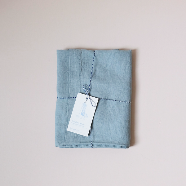 Linen Crossback Apron Green Milieu