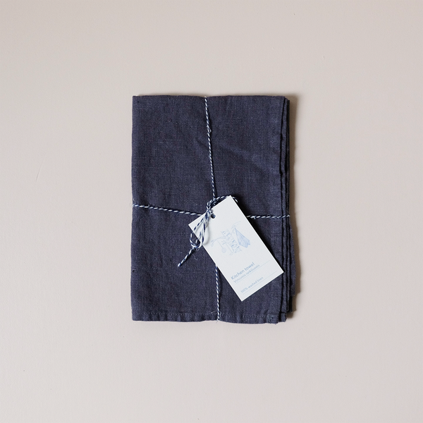 Linen Kitchen Towel Dark Grey